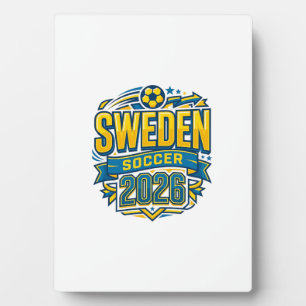 Schweden Fußball 2026 Fußball Fett Land Typografie Fotoplatte