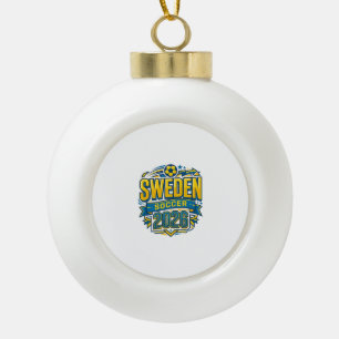 Schweden Fußball 2026 Fußball Fett Land Typografie Keramik Kugel-Ornament