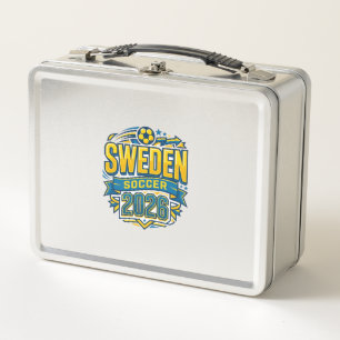 Schweden Fußball 2026 Fußball Fett Land Typografie Metall Brotdose