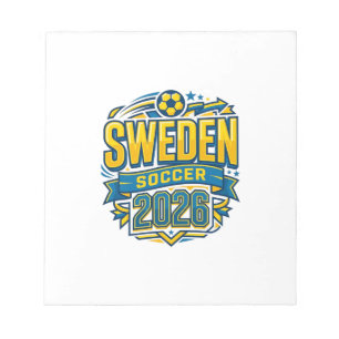Schweden Fußball 2026 Fußball Fett Land Typografie Notizblock