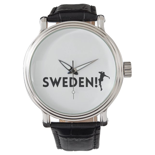 Schweden Fußball Armbanduhr (Vorderseite)