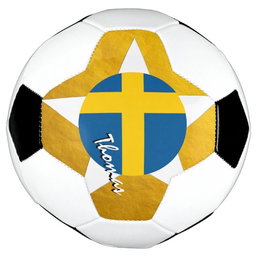Schweden Fußball & Gold Schwedische Flagge (Gedreht)