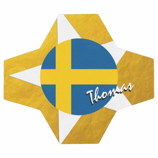 Schweden Fußball & Gold Schwedische Flagge (Flach)