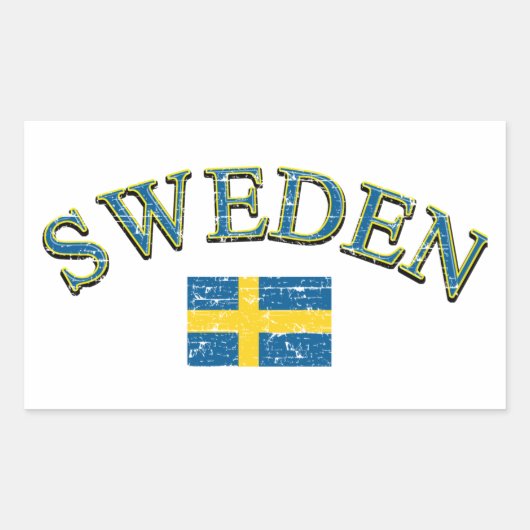 Schweden Fußball Rechteckiger Aufkleber (Vorderseite)
