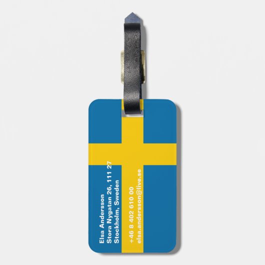 Schweden Gepäckanhänger (Rückseite vertikal)