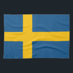 Schweden Geschirrtuch<br><div class="desc">Schweden-Flagge - gelbes Kreuz Die schwedische Flagge wurde höchstwahrscheinlich von der ältesten nordischen Flagge - dem dänischen Danneborg inspiriert. Das gelbe Kreuz auf blauem Hintergrund erreicht die Kanten der Flagge,  und sein kürzerer Arm befindet sich naher auf der verlassen Seite der Fahne. #Sweden #swedish #yellowcross #nordic</div>