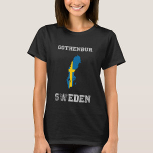 Schweden Gothenbur Flaggenziel T-Shirt