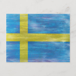 Schweden hat unter schwedischer Flagge zu leiden Postkarte