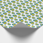 SCHWEDEN-HERZ-FORM-FLAGGE GESCHENKPAPIER (Ecke)