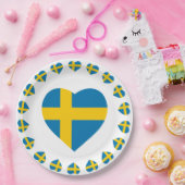 SCHWEDEN-HERZ-FORM-FLAGGE PAPPTELLER (Party)