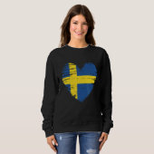 Schweden Herz Schwedische Flagge Schwedischer Prei Sweatshirt (Vorne ganz)