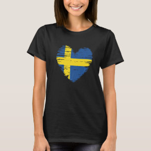 Schweden Herz Schwedische Flagge Schwedischer Prei T-Shirt