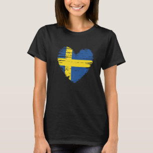 Schweden Herz Schwedische Flagge Schwedischer Prei T-Shirt