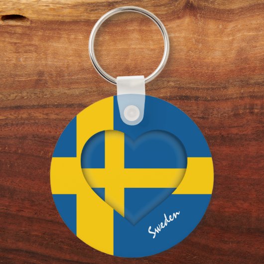 Schweden & Herz, schwedische Flaggenmode /sport Schlüsselanhänger (Vorderseite)
