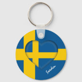 Schweden & Herz, schwedische Flaggenmode /sport Schlüsselanhänger (Rückseite)