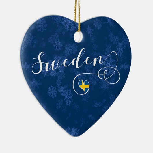 Schweden Herz, Weihnachtsbaumschmuck, Schwedisch Keramik Ornament (Rechts)