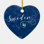 Schweden Herz, Weihnachtsbaumschmuck, Schwedisch Keramik Ornament (Vorne)