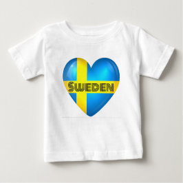 Schweden Herzenflagge Baby T-shirt