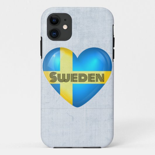 Schweden Herzenflagge Case-Mate iPhone Hülle (Rückseite)