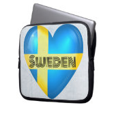 Schweden Herzenflagge Laptopschutzhülle (Vorderseite Links)