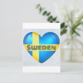 Schweden Herzenflagge Postkarte (Stehend Vorderseite)