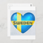 Schweden Herzenflagge Postkarte (Vorne/Hinten)
