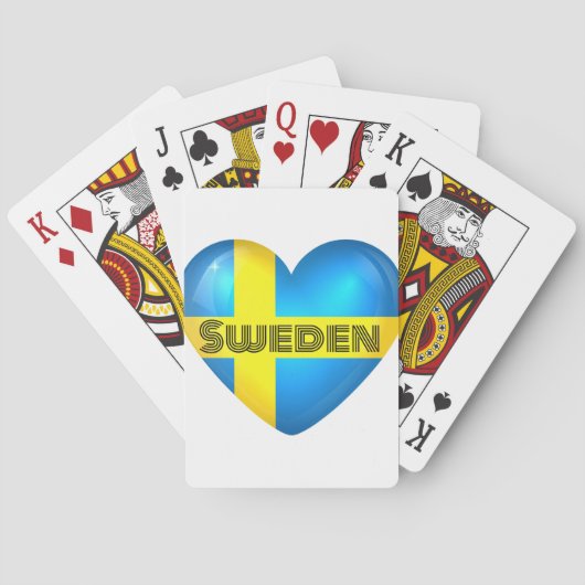 Schweden Herzenflagge Spielkarten (Rückseite)