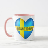 Schweden Herzenflagge Tasse (Links)