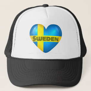 Schweden Herzenflagge Truckerkappe