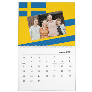 Schweden   Hinzufügen Ihres Fotos Schwedische Flag Kalender