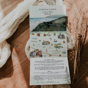 Schweden Hochzeit Illustrierte Karte