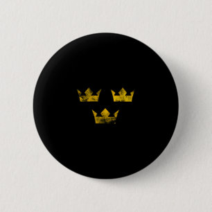 Schweden Hockey Bedrängtes Retro Vintage Fußball S Button