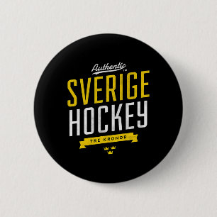 Schweden Hockey Vintage Athletik Retro Sportstil Button