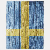 Schweden Holzflagge Fleecedecke (Vorderseite)