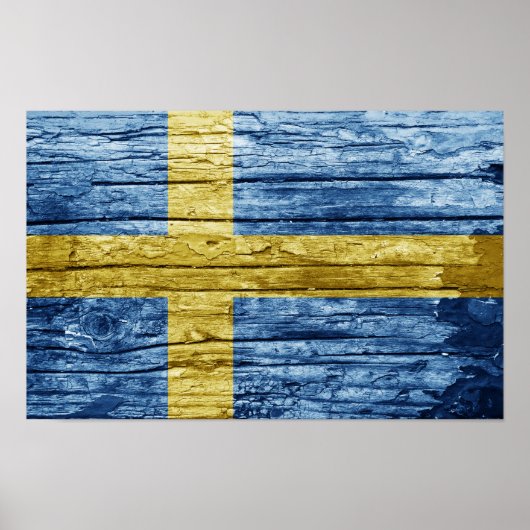 Schweden Holzflagge Poster (Vorne)