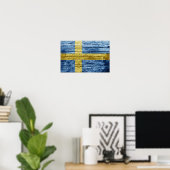 Schweden Holzflagge Poster (Heimbüro)