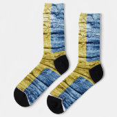 Schweden Holzflagge Socken (Linkes Detail)