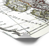 Schweden Island Norwegen Dänemark Karte Poster (Ecke)