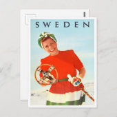 Schweden Jahrgang Reise Postkarte (Vorne/Hinten)