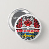 Schweden Kanadisches Tree-Roots-Flag Button (Vorne & Hinten)