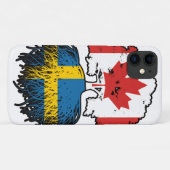 Schweden Kanadisches Tree-Roots-Flag Case-Mate iPhone Hülle (Rückseite (Horizontal))