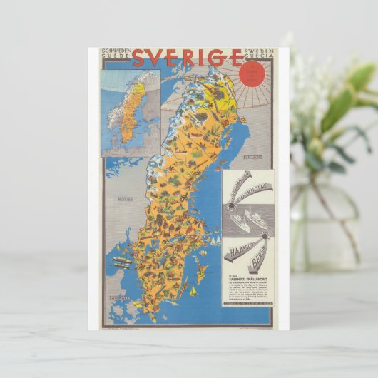 Schweden Karte (Stehend Vorderseite)