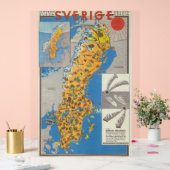 Schweden Karte Acrylschild (Hochzeit)
