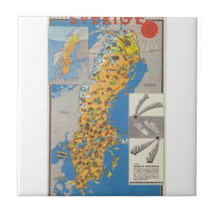 Schweden Karte Fliese