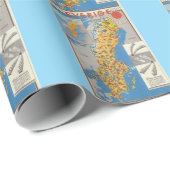 Schweden Karte Geschenkpapier (Rolleneckpunkt)
