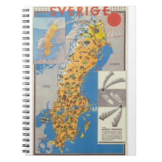 Schweden Karte Notizblock (Vorderseite)