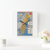 Schweden Karte Quadratische Wanduhr (Zuhause)