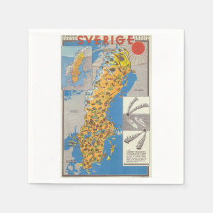 Schweden Karte Serviette