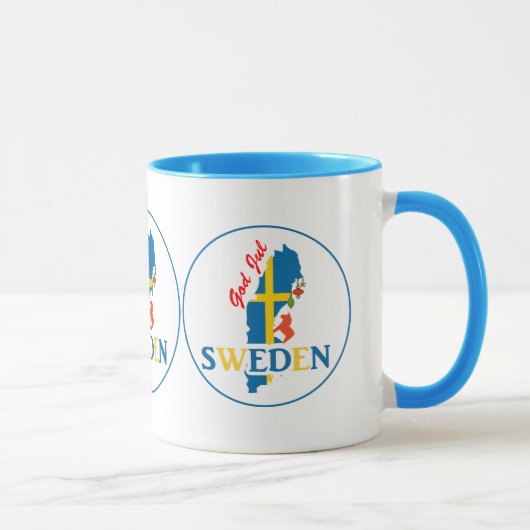 Schweden-Karten-Flagge und Gott Jul Tasse (Rechts)