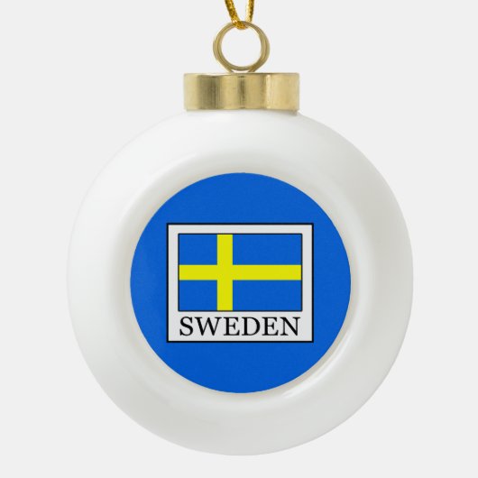 Schweden Keramik Kugel-Ornament (Vorderseite)